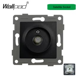DIY Black Crystal Glass Push Button Switch with Neon 16A EU Poland Socket with USB Fan Dim Cat6 Data Satellite Outlet Wallpad