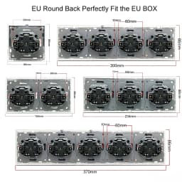 DIY Black Crystal Glass Push Button Switch with Neon 16A EU Poland Socket with USB Fan Dim Cat6 Data Satellite Outlet Wallpad