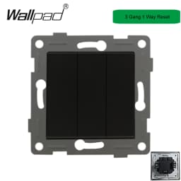 DIY Black Crystal Glass Push Button Switch with Neon 16A EU Poland Socket with USB Fan Dim Cat6 Data Satellite Outlet Wallpad