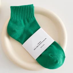 CHAOZHU Women Stretch Rib Cotton Rubber Pressure Althetic Ankle Socks Casual Style Solid Colors Klein Blue Calcetines Female