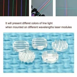 5pcs 30/45/60/90/120 Degree 200nm-1100nm Plastic Line Beam Lens Optional For Blue Green Red IR Lasers