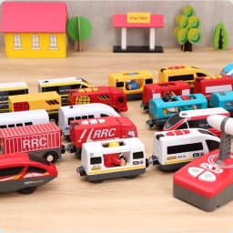 RC Electric Train Railway Car Remote Control Train Magnetic Rail Car Fit For All Brands Wooden Track Toys for Children Gifts