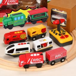 RC Electric Train Railway Car Remote Control Train Magnetic Rail Car Fit For All Brands Wooden Track Toys for Children Gifts