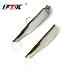 FTK Soft Black Minnow Jig Head 5g 12g 25g Fishing Lure Wobblers Jig Head Silicone Baits Crank Hook Jigging Bass Pike Zander