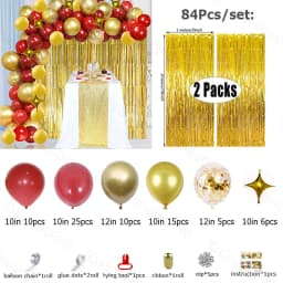 Burgundy Wine Red Balloons Garland Kit Red Gold Balloon Arch Christmas Balloons Garland Christmas Decor Valentine's Day Decor