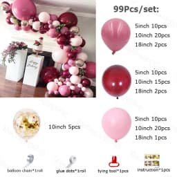 Burgundy Wine Red Balloons Garland Kit Red Gold Balloon Arch Christmas Balloons Garland Christmas Decor Valentine's Day Decor
