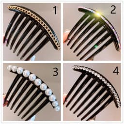 Pearl Sequins Hair Clips Side Comb Tooth Foldable Hair Pin Ladies Hair Ornaments Accessories