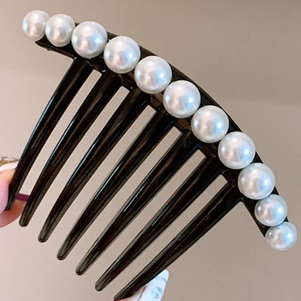Pearl Sequins Hair Clips Side Comb Tooth Foldable Hair Pin Ladies Hair Ornaments Accessories