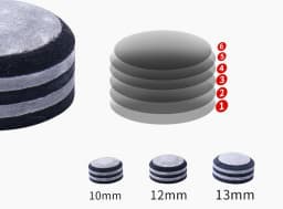 Cuppa Multi-Layer Leather Billiards Cue Tip Size 10/12/13mm