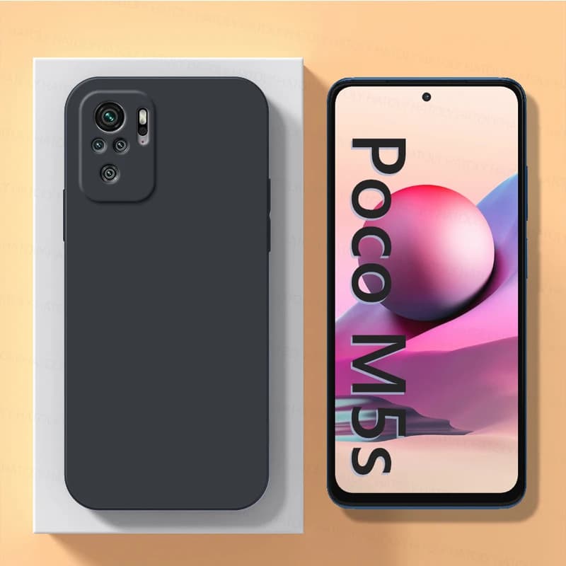 For Xiaomi Poco M5s Case Xiaomi Poco M5s M3 M4 M6 Pro 4G 5G Cover Shockproof Liquid Silicon TPU Phone Back Cover Xiaomi Poco M5s
