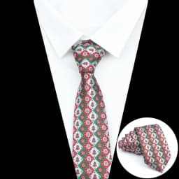 Christmas Ties For Men Red Green Blue Printed Festival Theme Party Gift Xmas Tree Santa Snowflake Slim Necktie For Man Accessori