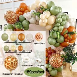 Jungle Safari Birthday Party Balloon Garland Kit Wedding Baby Shower Wild One Kid Birthday Party Balloon Background Decorations