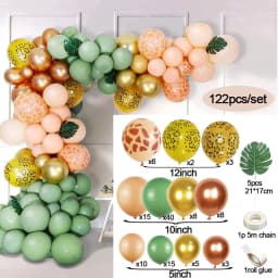 Jungle Safari Birthday Party Balloon Garland Kit Wedding Baby Shower Wild One Kid Birthday Party Balloon Background Decorations