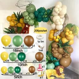 Jungle Safari Birthday Party Balloon Garland Kit Wedding Baby Shower Wild One Kid Birthday Party Balloon Background Decorations