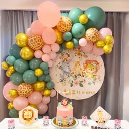 Jungle Safari Birthday Party Balloon Garland Kit Wedding Baby Shower Wild One Kid Birthday Party Balloon Background Decorations
