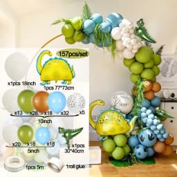 Jungle Safari Birthday Party Balloon Garland Kit Wedding Baby Shower Wild One Kid Birthday Party Balloon Background Decorations