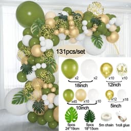 Jungle Safari Birthday Party Balloon Garland Kit Wedding Baby Shower Wild One Kid Birthday Party Balloon Background Decorations
