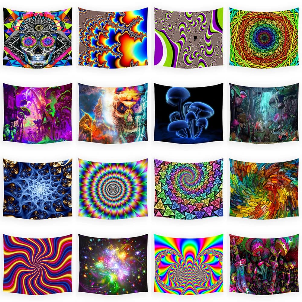 Tapestry Psychedelic Pattern Yoga Throw Beach Rug Hippie Home Decor Wall Blanket Galaxy
