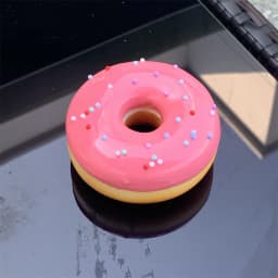 Simulated Donuts Round Fake Food Soft PU Bread Color Needle Pink Wall Decoration Chocolate Pendant Candy DIY Props Gift ASMR Toy