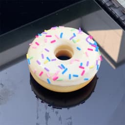 Simulated Donuts Round Fake Food Soft PU Bread Color Needle Pink Wall Decoration Chocolate Pendant Candy DIY Props Gift ASMR Toy