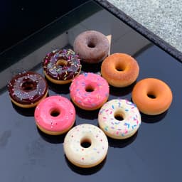 Simulated Donuts Round Fake Food Soft PU Bread Color Needle Pink Wall Decoration Chocolate Pendant Candy DIY Props Gift ASMR Toy