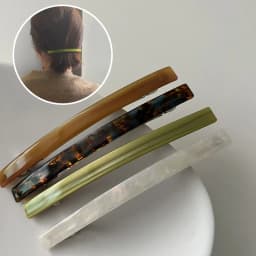 Korean version of the refreshing fruit green pearl white word clip spring hair clip ponytail clip short hair half hair thin clip