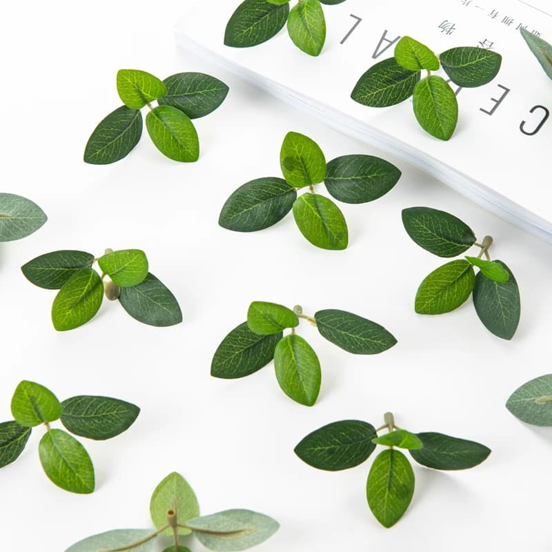 50PC Artificial Flowers Silk Tea Leaf Fake Plants DIY Scrapbook Candy Box Wedding Bridal Bouquet Valentine's Home Party Decora