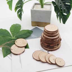3-12cm Circles With Tree Bark Log Discs Thick Natural Pine Round Unfinished Wood Slices DIY Crafts Rustic Wedding Party Paintin