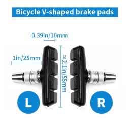 CNCLOL Bike V-Brake Pads 55mm / 70mm, Fit Mtb,Folding,BMX Bicycle Rubber Brake Shoes 2 Pairs, Fit Shimano/SRAM V Brake
