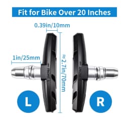 CNCLOL Bike V-Brake Pads 55mm / 70mm, Fit Mtb,Folding,BMX Bicycle Rubber Brake Shoes 2 Pairs, Fit Shimano/SRAM V Brake
