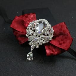 Men's Wedding Rhinestone Bow Tie Brooch Korean British Business Formal Wear Shirt Collar Flowers Brooch Pocket Towel 3pcs Sets