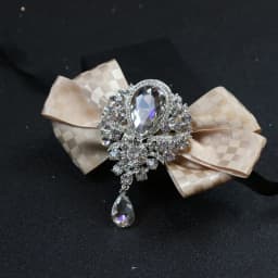 Men's Wedding Rhinestone Bow Tie Brooch Korean British Business Formal Wear Shirt Collar Flowers Brooch Pocket Towel 3pcs Sets