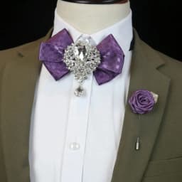 Men's Wedding Rhinestone Bow Tie Brooch Korean British Business Formal Wear Shirt Collar Flowers Brooch Pocket Towel 3pcs Sets