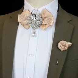 Men's Wedding Rhinestone Bow Tie Brooch Korean British Business Formal Wear Shirt Collar Flowers Brooch Pocket Towel 3pcs Sets