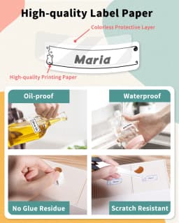 White Label Tape for Phomemo Q30 Printer Paper 3 rolls Label Sticker Paper Roll for Phomemo Labeller Q30 D30 Label Printer