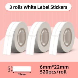 White Label Tape for Phomemo Q30 Printer Paper 3 Rolls Label Sticker Paper Roll for Phomemo Labeller Q30 D30 Label Printer