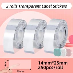 White Label Tape for Phomemo Q30 Printer Paper 3 Rolls Label Sticker Paper Roll for Phomemo Labeller Q30 D30 Label Printer