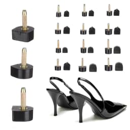 10pcs Black Women Shoes High Heel Repair Tips Pins Heel Stoppers Protect Dowel Lifts Replacement For High Heel Tips Taps