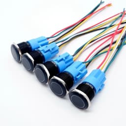 5PCS Black Push Button Switch 16/19/22mm Waterproof Led Car Light Metal Flat Momentary Fixation Start Switches 5V 12V 24V 220V