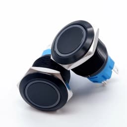 5PCS Black Push Button Switch 16/19/22mm Waterproof Led Car Light Metal Flat Momentary Fixation Start Switches 5V 12V 24V 220V