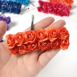 Mini Artificial Rose Bouquet Paper Fake Flowers for Home Decor Wedding Decoration Christmas New Year 2023 Ornaments Accessories