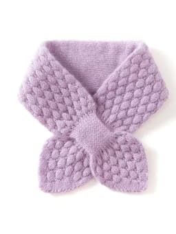 Women 100% Pure Cashmere Knitted Small Bowknot Scarf Neckerchief Moss Stitch Soft Neck Warmer Ring Collar Female Boutique Acc