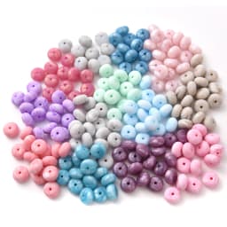 14mm 50Pcs Mini Abacus Silicone Beads Food Grade Saucer Loose Beads for Baby Teether Necklace Pacifier Clip Jewelry Making