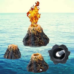 Fish Tanks Landscaping Simulation Volcano Aquarium Accessories Rockery Ornaments Aeration Pump Bubble Stone Oxygenation Tube