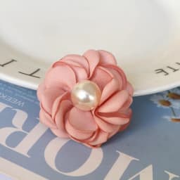 10PCS/Lot 4CM Handmade Pearl Center Fabric Artificial Flowers For Hats Dress Decoration Hair Accessories