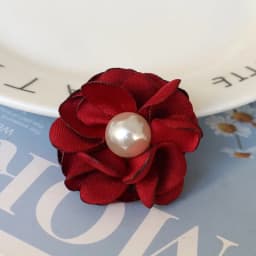 10PCS/Lot 4CM Handmade Pearl Center Fabric Artificial Flowers For Hats Dress Decoration Hair Accessories