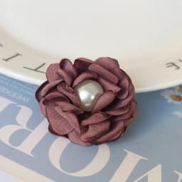 10PCS/Lot 4CM Handmade Pearl Center Fabric Artificial Flowers For Hats Dress Decoration Hair Accessories