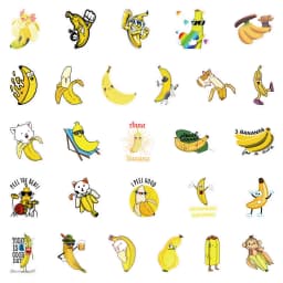 10/30/60pcs Funny Meme Cute Banana Animal Stickers Cartoon Decals Kid Toy Scrapbook DIY Phone Laptop Luggage Waterproof Sticker