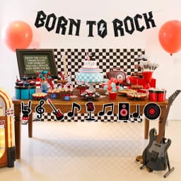 1950s Rock Party Decor Music Theme Baby's 1st Birthday Party Supplies