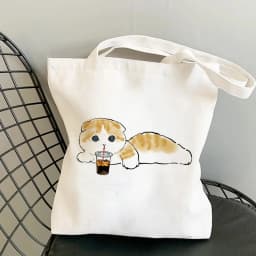Shoulder Bags for Girls Fashion Shopper Bag Kawaii Cats Cute Animal Bags Shopping Bag Canvas Bags Tote Bag Handbags Casual Girl